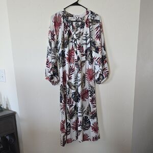 Cupshe Long Sleeve Floral Dress in Red and Black